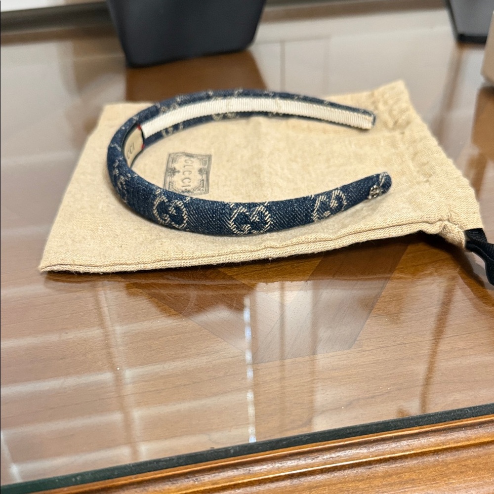 Gucci Indigo Blue Denim Women's Headband - Picture 6 of 8
